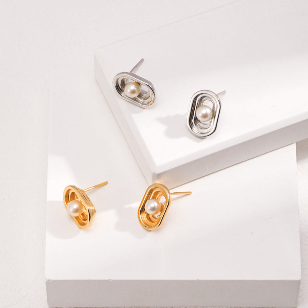 Paper Clip Earrings- 18k gold on silver