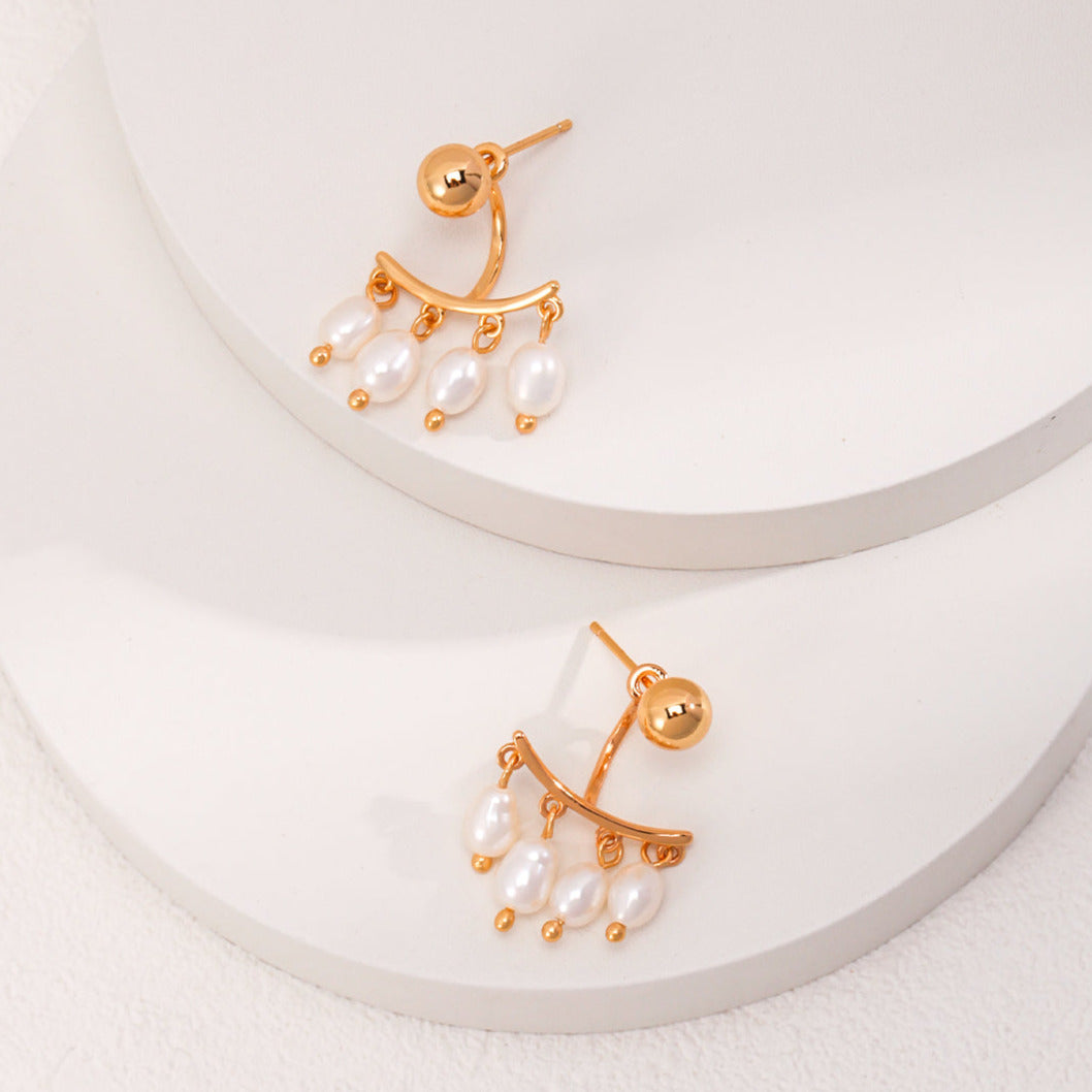 Rice Pearl Detachable Studs Earrings