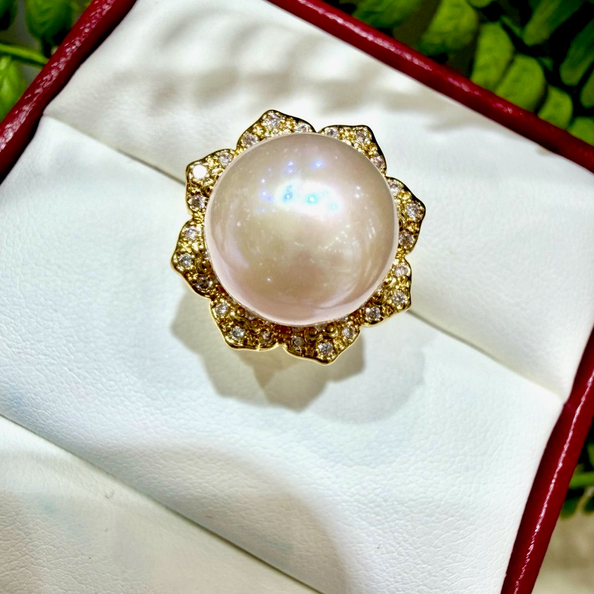 Pink Freshwater Pearl Statement Ring,, 13–14mm featuring 13–14mm pink freshwater pearl