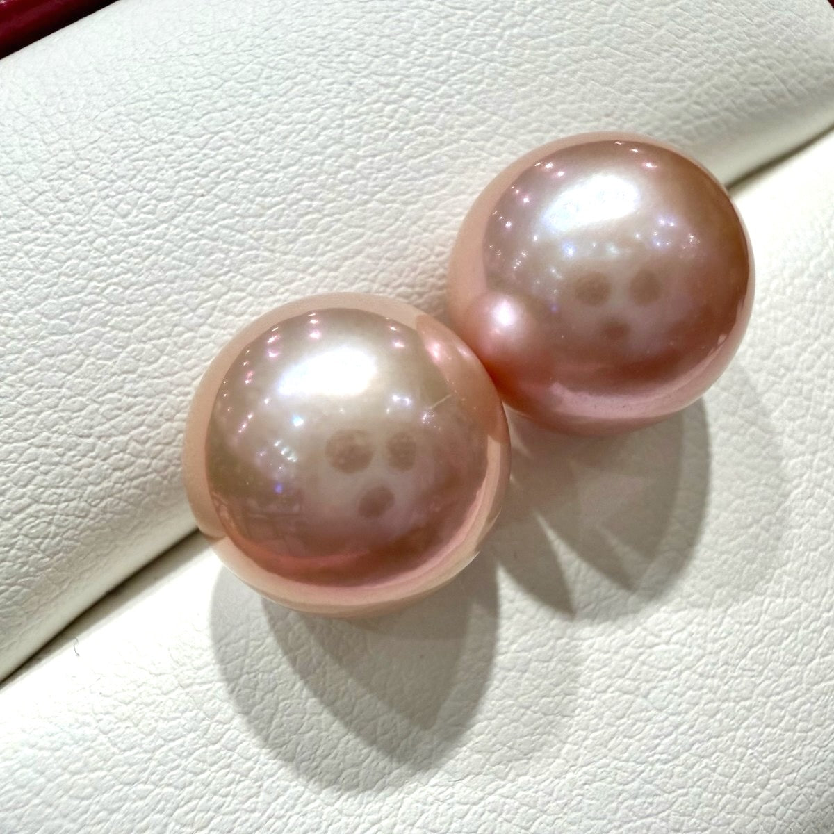 Pink Freshwater Pearl Stud Earrings AAA,, 12–13mm featuring 12–13mm pink freshwater pearl