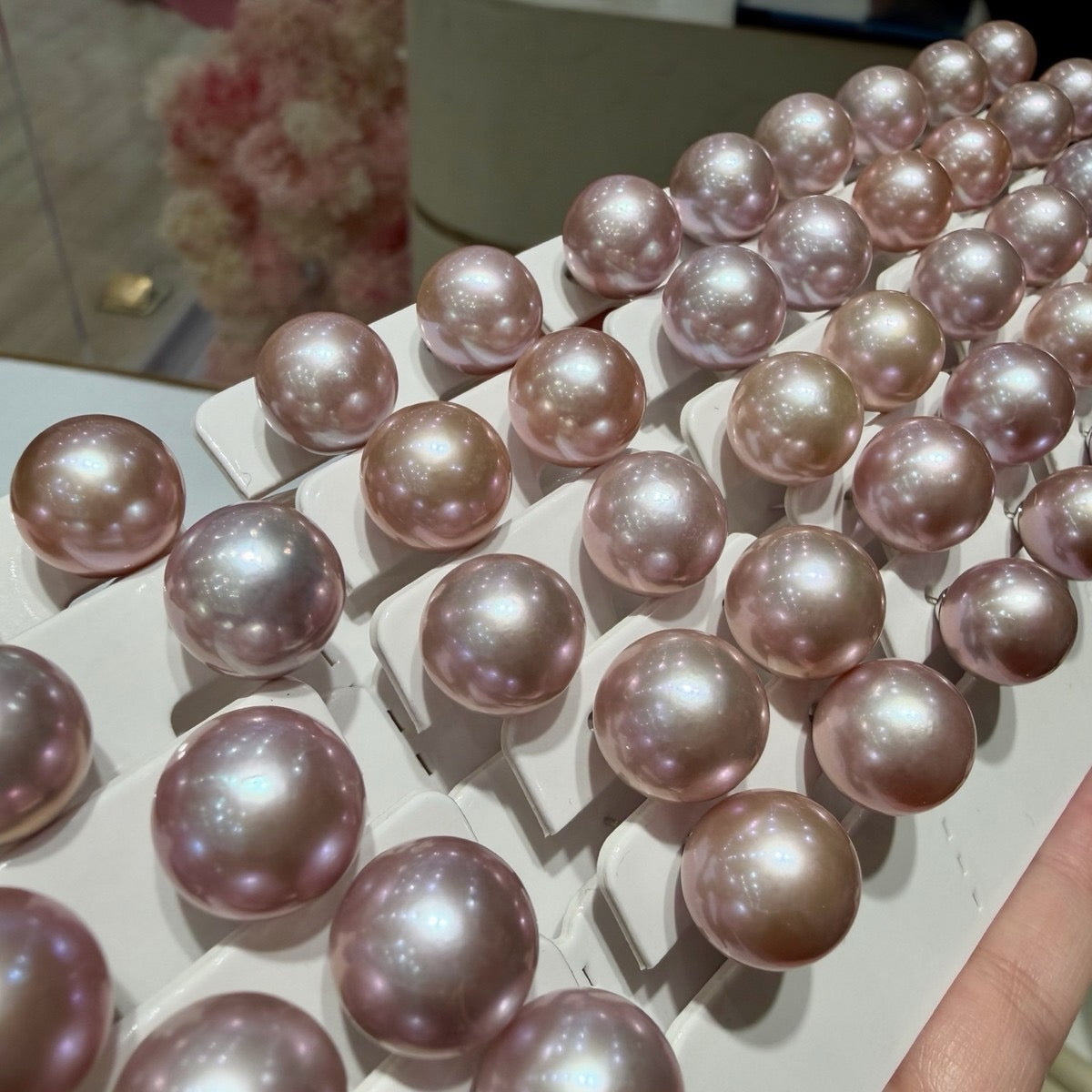 Pink Freshwater Pearl Stud Earrings AAA,, 12–13mm featuring 12–13mm pink freshwater pearl