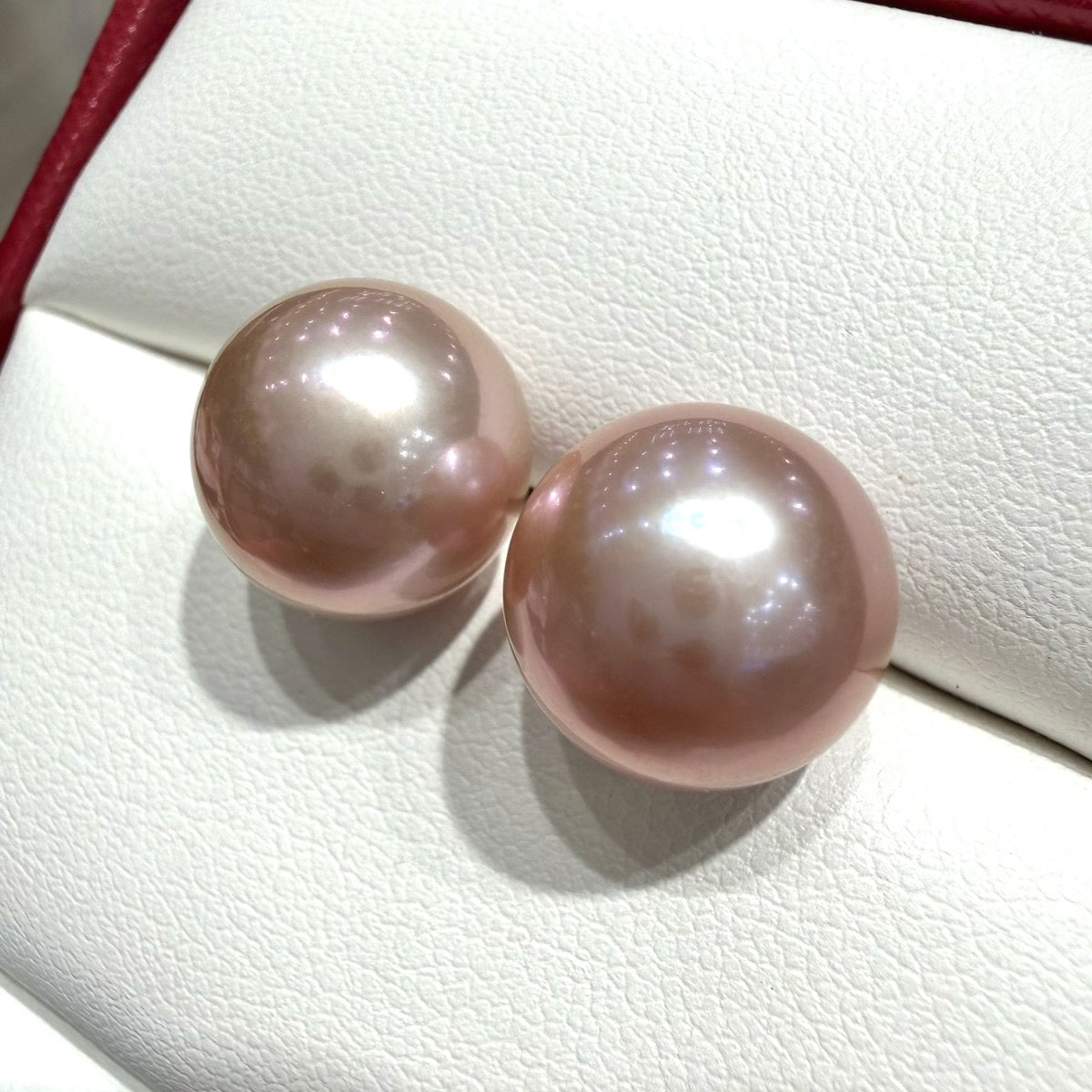 Pink Freshwater Pearl Stud Earrings AAA,, 12–13mm featuring 12–13mm pink freshwater pearl
