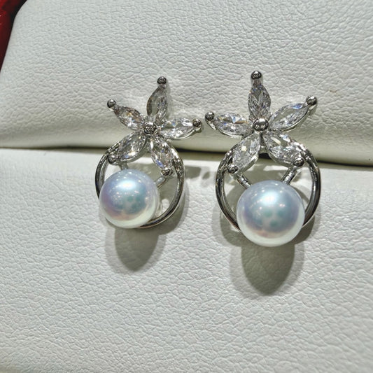 Stars Freshwater Pearl Earrings, 6–7mm featuring 6–7mm white freshwater pearl
