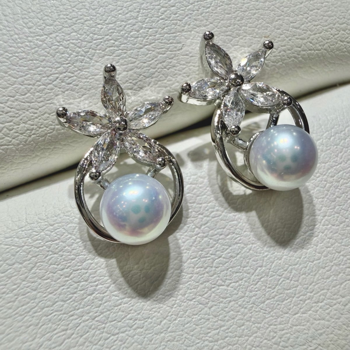 Stars Freshwater Pearl Earrings, 6–7mm featuring 6–7mm white freshwater pearl