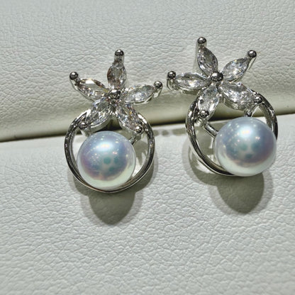 Stars Freshwater Pearl Earrings, 6–7mm featuring 6–7mm white freshwater pearl