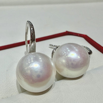 Classic White Freshwater Pearl Dangle Earrings, 13–14mm featuring 13–14mm white freshwater pearl