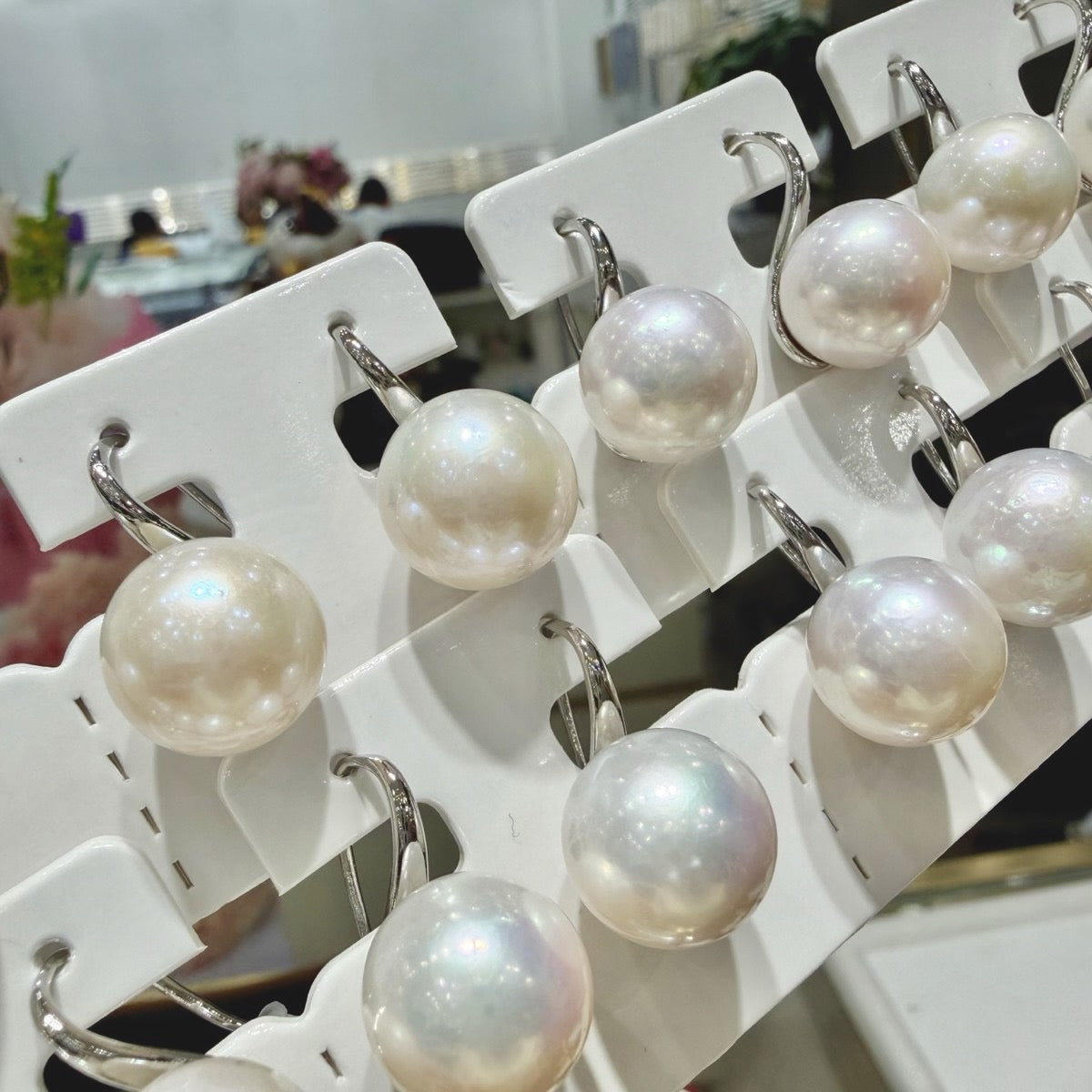 Classic White Freshwater Pearl Dangle Earrings, 13–14mm featuring 13–14mm white freshwater pearl