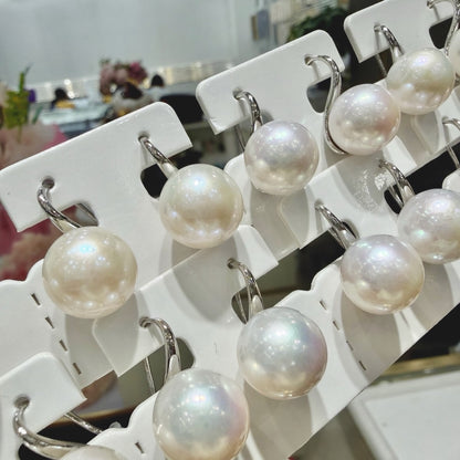 Classic White Freshwater Pearl Dangle Earrings, 13–14mm featuring 13–14mm white freshwater pearl
