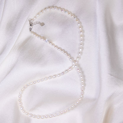 [Simpearl Signature] Small Oval Freshwater Pearl Necklace