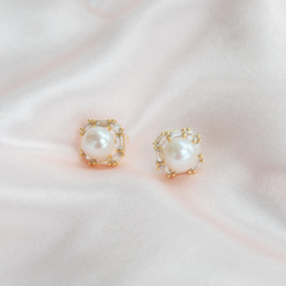 10mm Round Pearls Embed on Square Settings