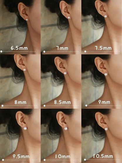 [Simpearl Signature] 6-8mm AAA+ Freshwater Akoya Pearl Stud Earrings